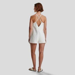 NWT Zara White Denim Berit Summer Romper- Large